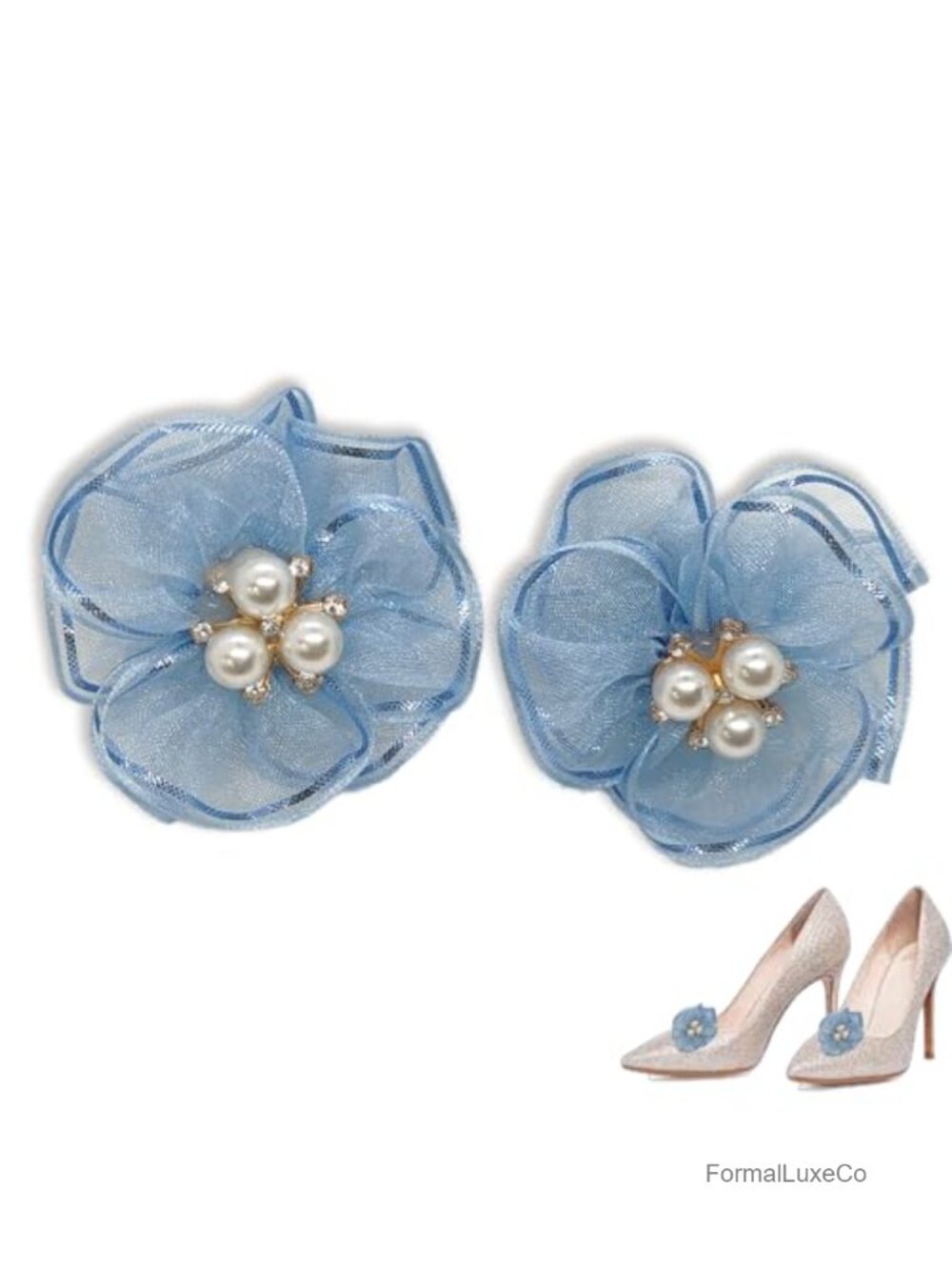 2 Pc Flower Shoe Clips Decorative Clips for Heels Pumps Flats